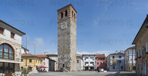 Town square with clock tower