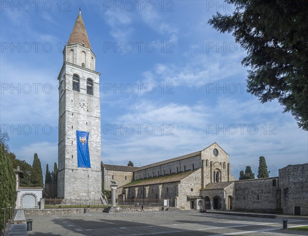 Romanesque basilica with bell tower