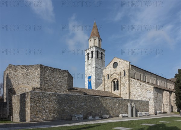 Romanesque basilica with bell tower