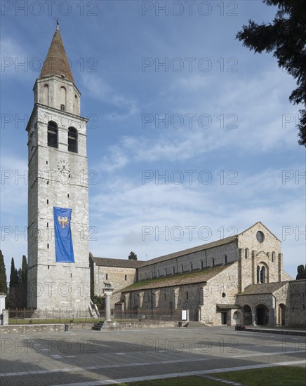 Romanesque basilica with bell tower