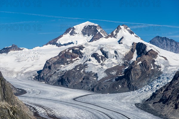 Jungfraujoch with Monch and Eiger in summer