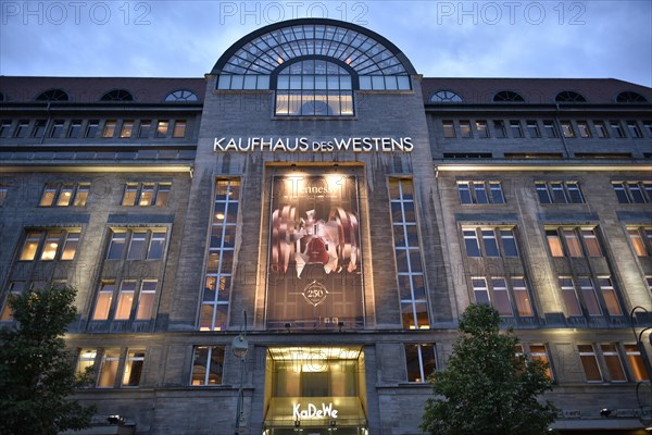 Shopping center KaDeWe at the blue hour