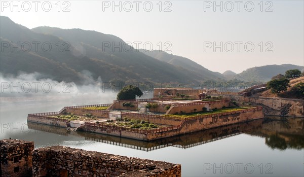 Kesar Kyari Bagh palace gardens in the lake