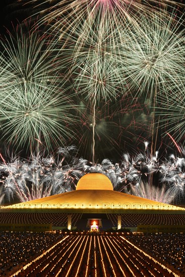 Fireworks at Wat Phra Dhammakaya