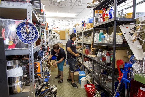 Warehouse for refugees with household items