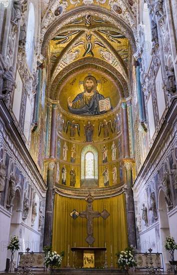 Christ Pantocrator mosaic in Byzantine style