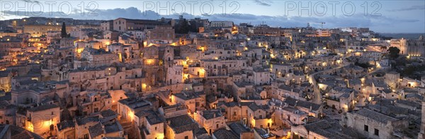 View from Convento di Sant'Agostino across Sasso Barisano at dusk