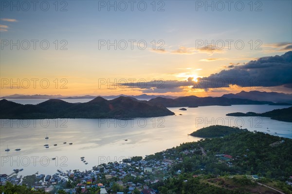 Sunset from Mount Tapyas View Deck over the Calamian Islands