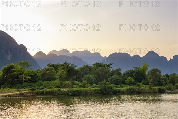 Nam Song River and Karst landscape in Vang Vieng