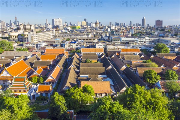 Bangkok skyline seen from the Wat Saket or Golden Mount