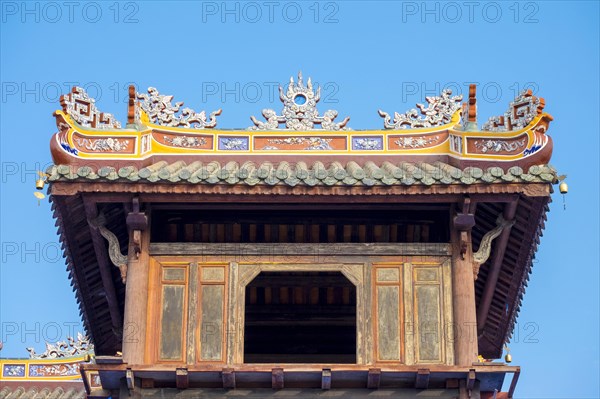 Detail of Noon Gate or Ngo Mon to the Imperial City of Hue