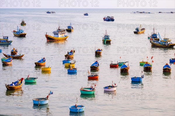 Fishing boats in harbor at Mui Ne