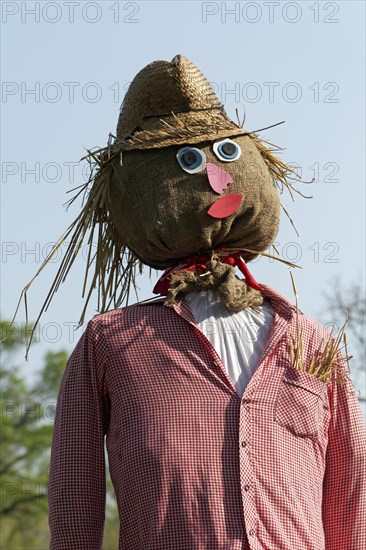 Scarecrow in the herb garden of Grugapark