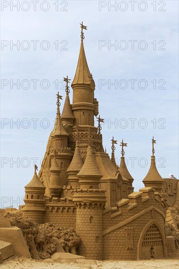 Walt Disney fairytale castle made of sand