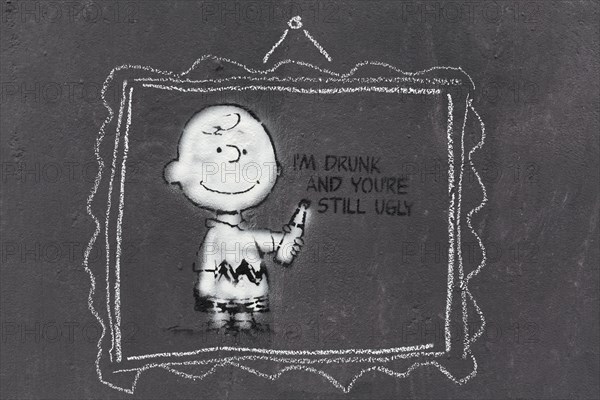 Cartoon character Charlie Brown with funny saying