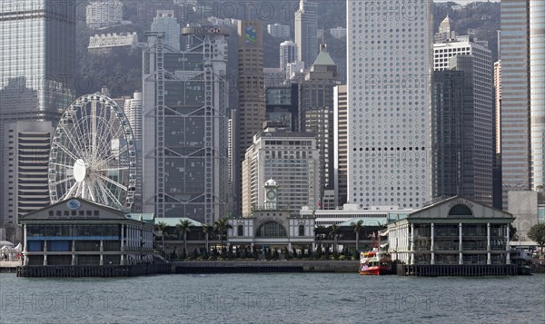 Skyline with Central Pier and Hong Kong Observation Wheel