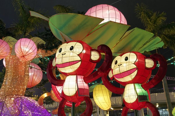 Monkey figures as lanterns