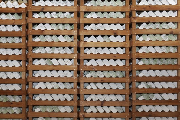 Shelves with green olive soap