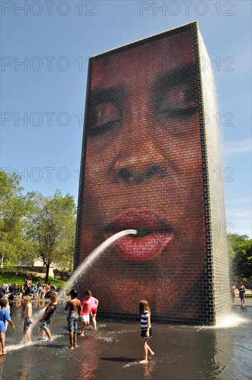 Children at Crown Fountain