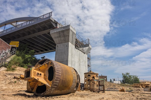 Railway bridge construction site