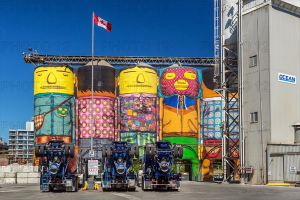Ocean Concrete silos painted by Os Gemeos