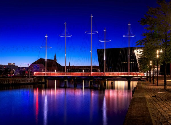 Cirkelbroen bridge at dusk