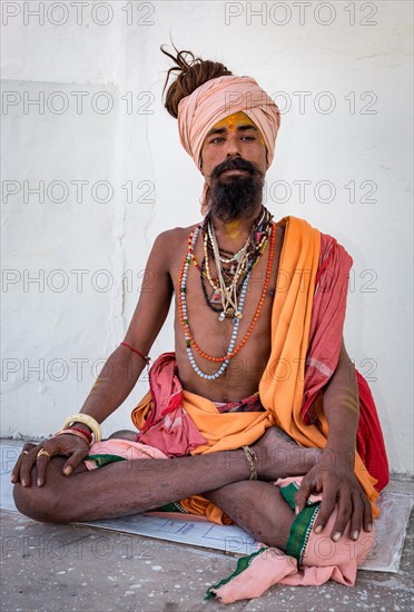 Sadhu in lotus position