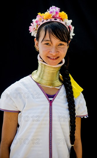 Portrait of a young Kayan hill tribe woman