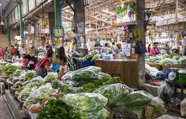 Greengrocer in sales hall