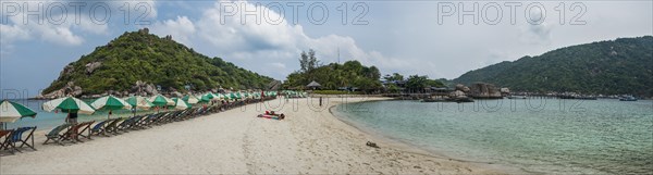 Beach with umbrellas