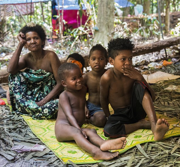 Woman and children