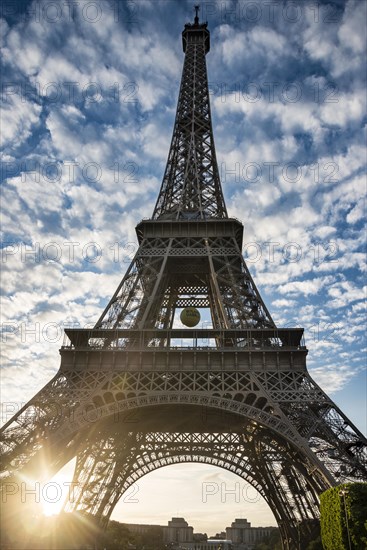 Sunset behind the Eiffel Tower