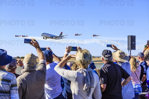 SAA Airbus with aerobatic team Flying Lions