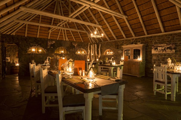 Laid tables in candlelight