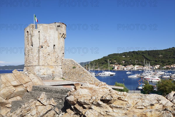 Harbour of Marciana Marina with Torre Pisana tower