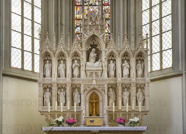 Neo-Gothic high altar in the Ritterkapelle or Knights' Chapel