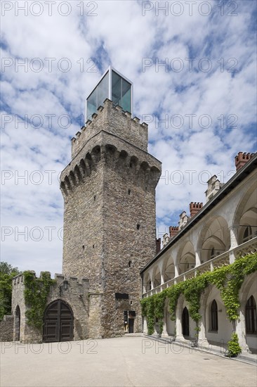 Courtyard and keep of Rothschild Castle