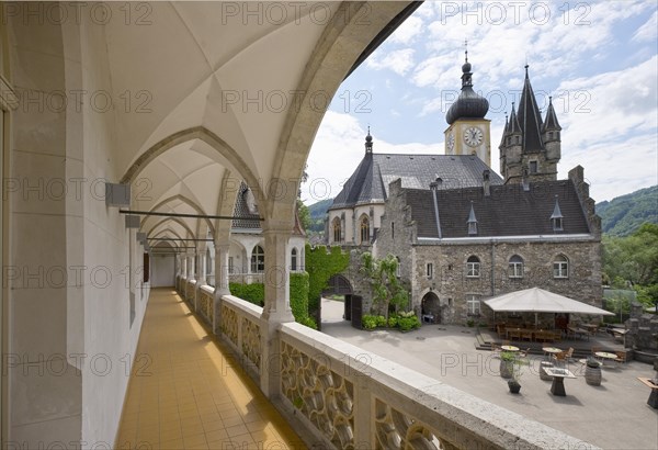 Courtyard of Rothschild Castle and parish church