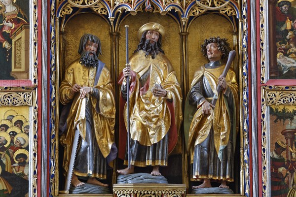 Figures in the late Gothic winged altar by the master of Rabenden