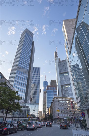 Neue Mainzer Strasse street with Eurotower on the left