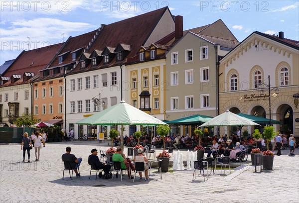 Upper town square with gastronomy