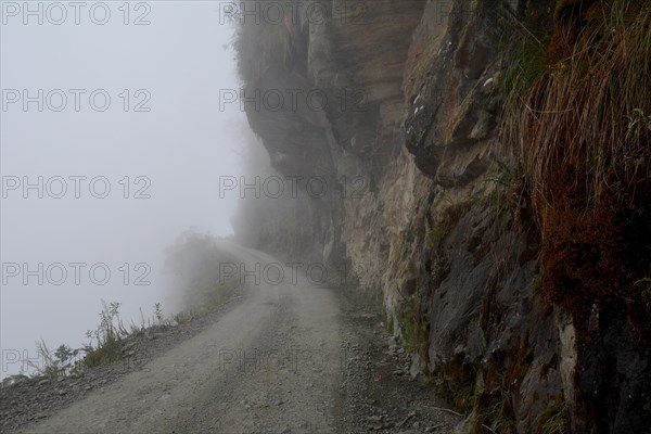 Death Road in fog