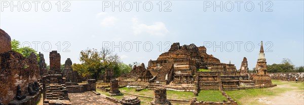 Ruins of a temple complex with a stupa