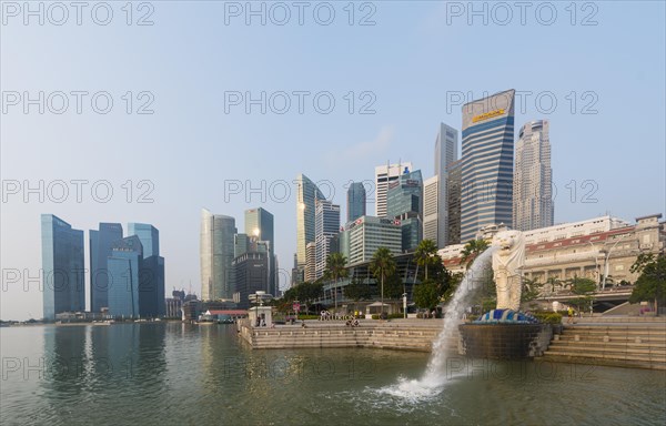 The Merlion at sunrise