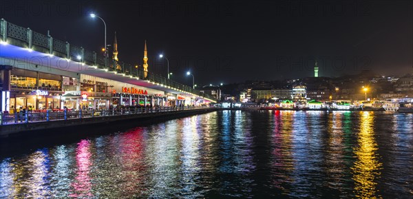 Galata Bridge at night