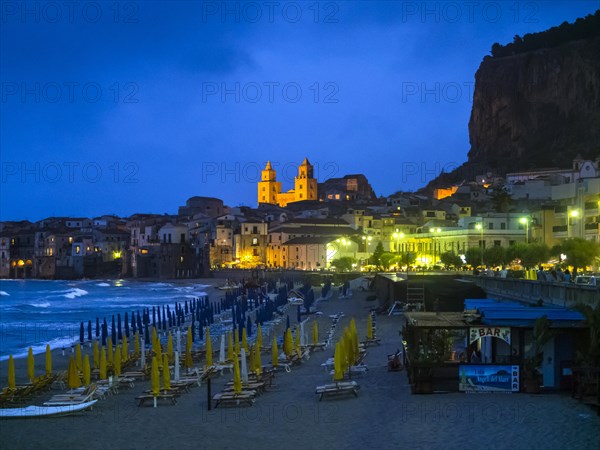 View of the village and the Santissimo Salvatore Cathedral in the evening
