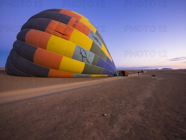 Hot air balloon being filled with air