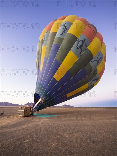 Hot air balloon being heated up