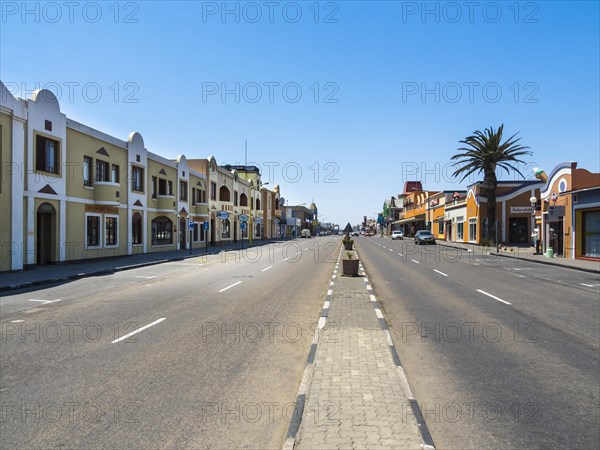 Street scene with old colonial houses in the Sam Nujoma Ave