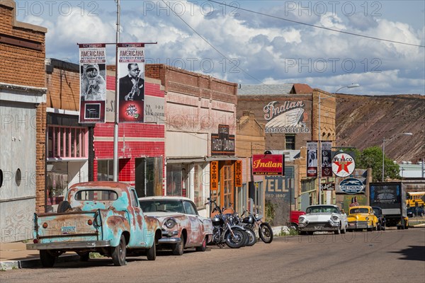 American classic cars at the roadside